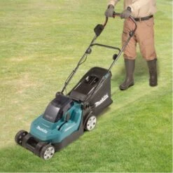 Tondeuse 36 V (2x18V) Makita DLM382CM2 + 2 Batteries 4 Ah + Chargeur Double -Promos Jardin Moteur Magasin AFD 131548